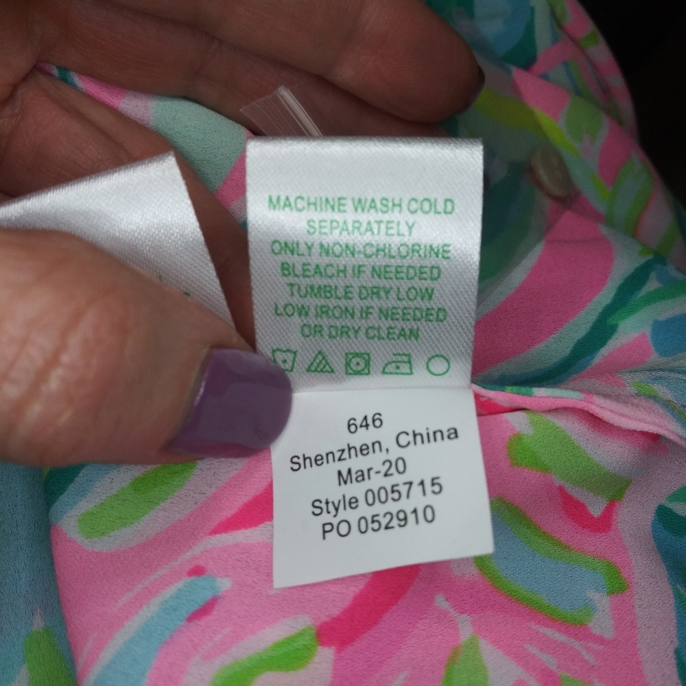 Lilly Pulitzer Luliana One In A Melon Blue Green & Pink Flowy Ruffled Maxi Dress - Picture 8 of 9